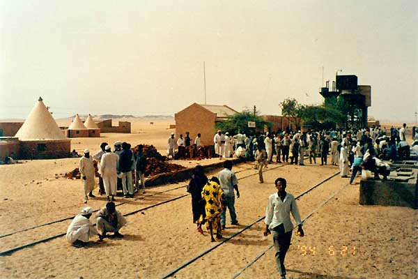 Station scene, probably in the Nubian desert