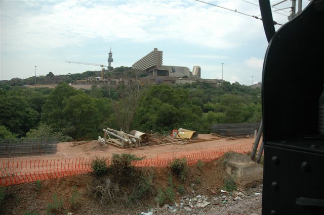 More views from the Rovos Rail 19D as we roll downgrade past the well known Pretoria landmark of the UNISA building. The Gautrain earthworks are making good progress in the Pretoria approaches