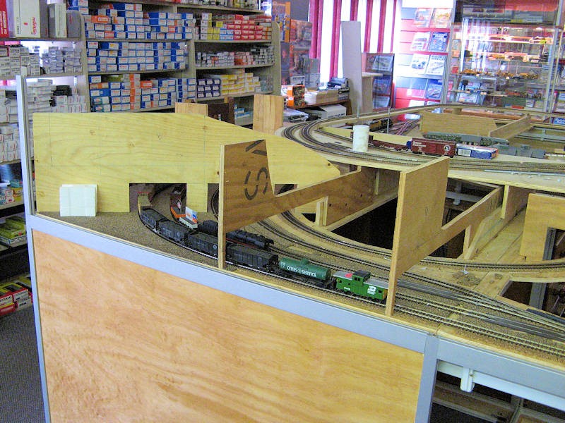 Photo 5 - Part of the profile for the hills can be seen here on the top of the formers over the yard.