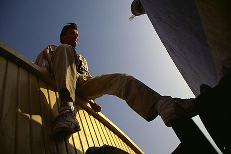 Michael Palin on the roof
