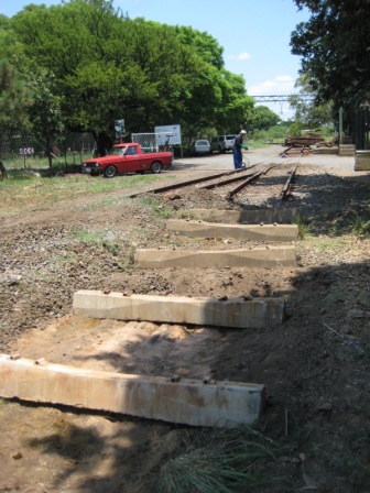 Concrete sleepers in place