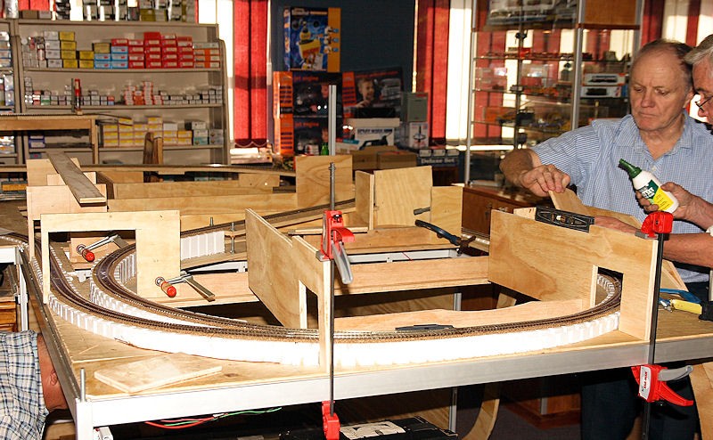 Photo 3 - After checking and adjustment, the supports are glued in place.