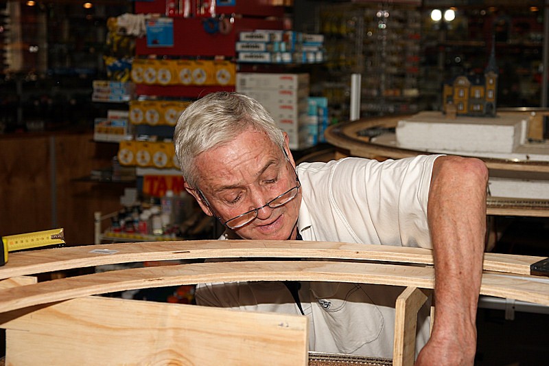 Photo 1 - Erik secures the rail bed.