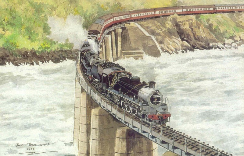 Class 24, rare triple header over the Kaaimans River Bridge
