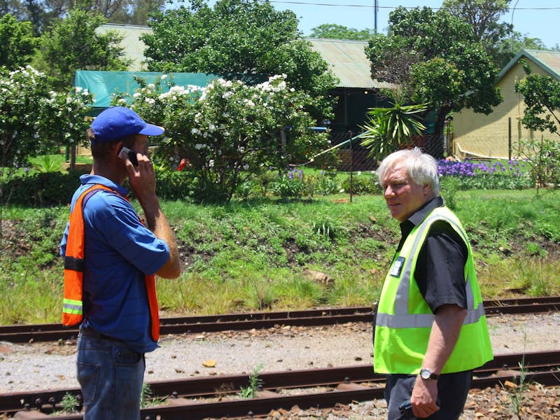 Chris J and Steve A look bemused, as (off stage) an "discussion" goes on re shunting movements!! 03/11/07 K R Wilson-Smith