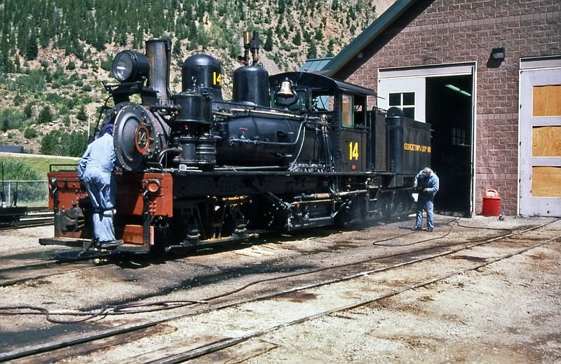 Service for the Shay No.14 . You see here the non motorised side of the loco.