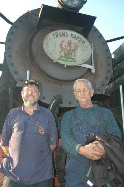 Ready to depart with the Mothers Day Trans Karoo train, are Fireman John Ashworth and Driver Cliff Petzer
