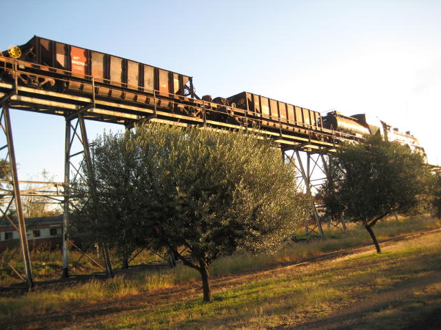 3664 with a pair of loaded coal wagons