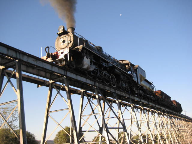 The sun catches 3664's smokebox
