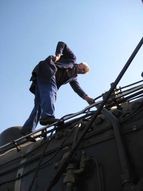 Uncle John goes mountaineering on class 24 3664, proving that artificial hip replacements do actually work