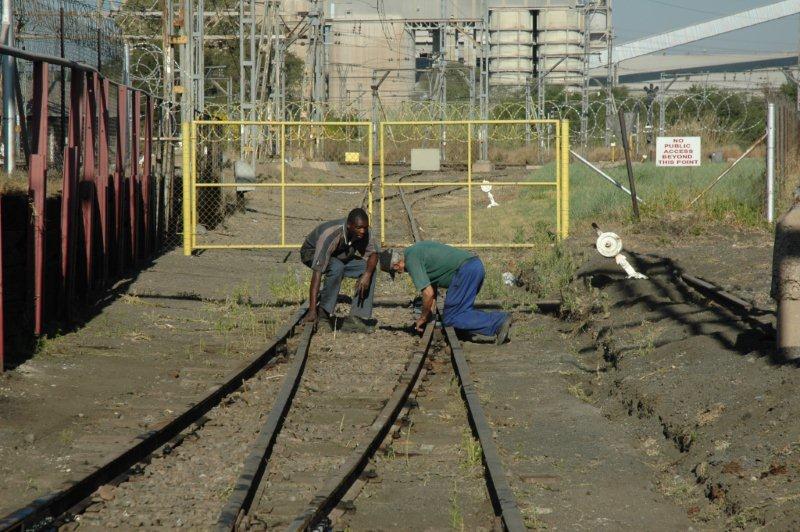 John Dadford gets a closer look at the new piece of track put in at the east end of the site