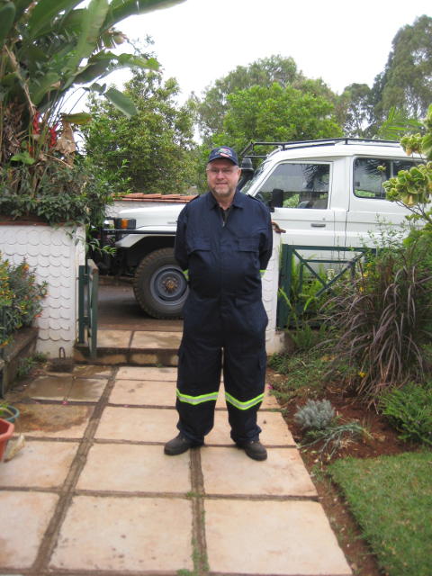All set to go, brand new overalls, still looking rather clean and new. Photo by Jane