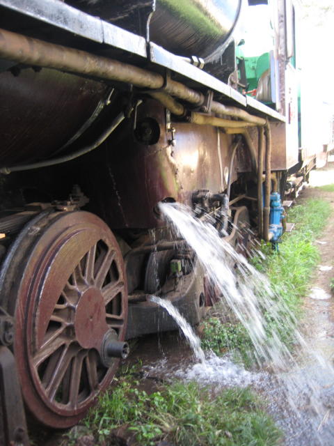 Water also pours out of the washout plug
