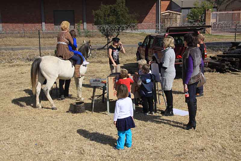 The Pony ride stand was busy