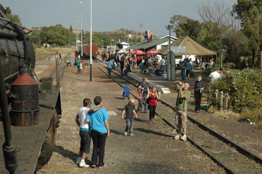 From the footplate a busy scene at the Cullinan station on Mothers Day.