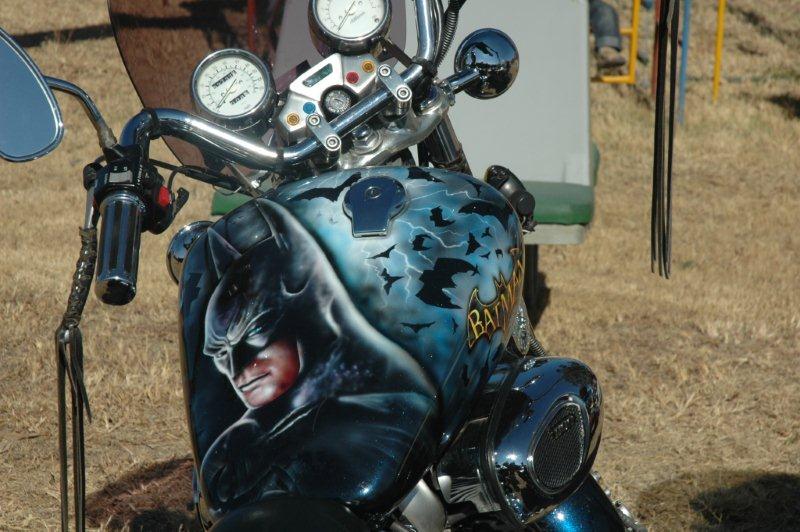 Beautiful airbrush work on one of the motorcycles