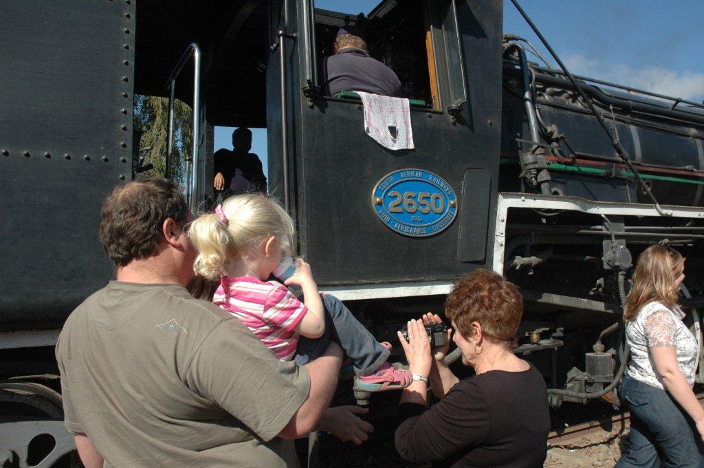People love a steam train. Cullinan passengers.