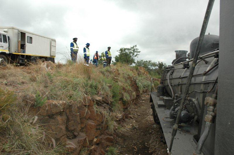 From the cab of the 24 class approaching the derailment point in the cutting