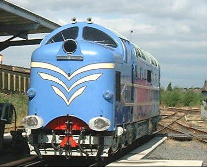 DELTIC stands at York fuelling point, Summer 2001.<br /><br />Photo by Robin Gray, Deltic Preservation Society Ltd