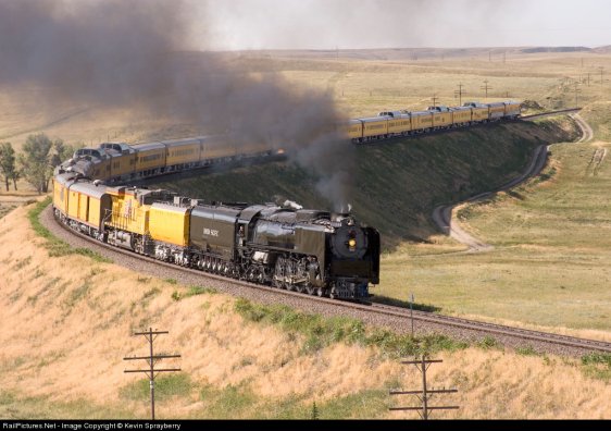 UP 844 charges by Terry Ranch Road just outside of Cheyenne with the Frontier Days Special on a beautiful Saturday morning.<br /><br />Photo by Kevin Sprayberry, July 21, 2007