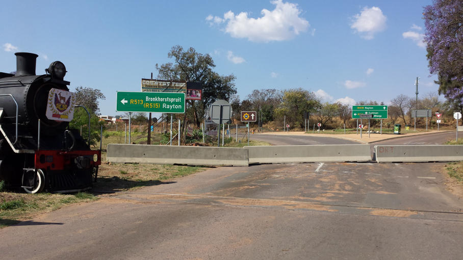The road over the level crossing in Cullinan is closed due to subsidence at the Big Hole.