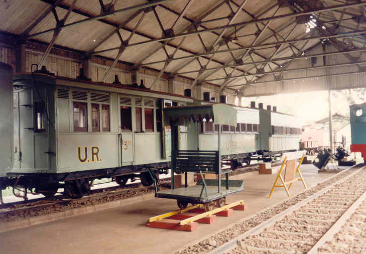 In the foreground is a narrow gauge trolley in which Europeans were pushed around Mombasa in the early days