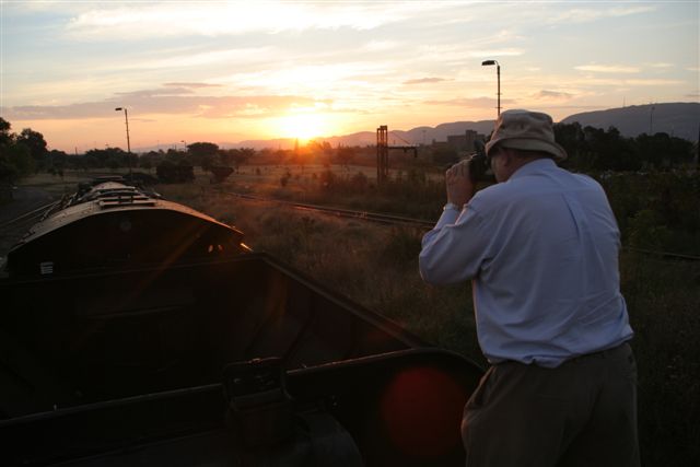 Aspirant rail photographer Kevin Wilson-Smith attempting that sunset mastershot.