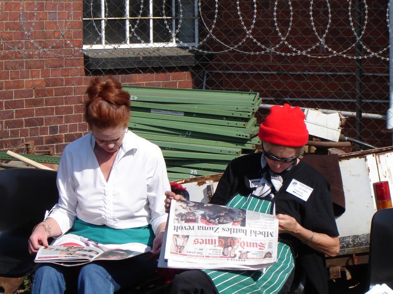 Carol and Joy take a break