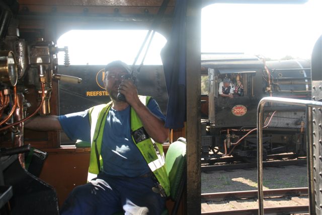With 2056 looking on, shedman John calls in the shunters to continue the afternoon's work...
