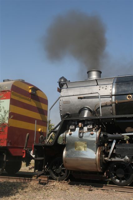 2056 has coupled onto the FOTR caboose for turning on the triangle.