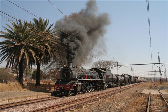 Palm Friday. Steam traction returns from the wilderness, to the now deserted station of Balmoral.