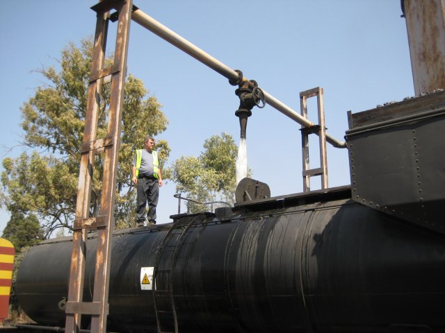 And 20,000 litres of water pours into the tender