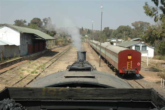Late winter afternoon at Cullinan. Work is being carried out on the station building and soon the restaurant will open once more. Our train set lends a timeless image to the historical scene.