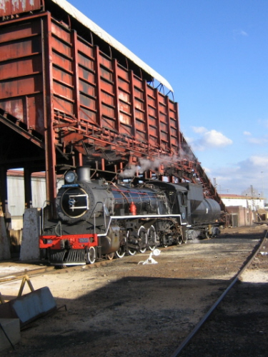 19D 2650 poses at the old, disused CSAR Coal Stage, Witbank Shed