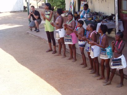 The traditional dancers on Cullinan Station<br /><br />Photo by John Ashworth 24/09/07