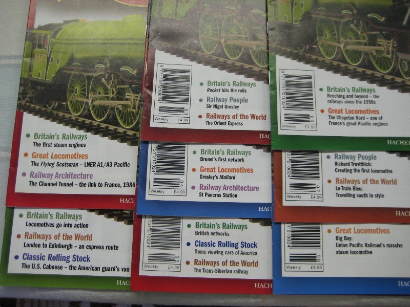 The first 8 numbers photographed to show the topics covered in each issue.
