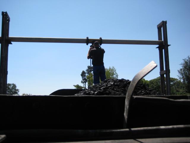Then up on the tender to turn off the water