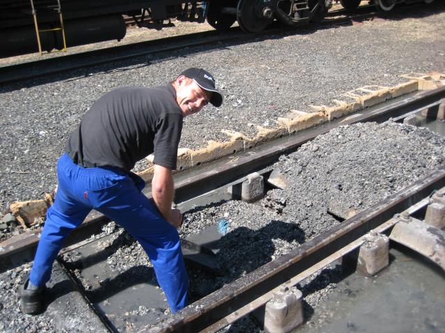 Cleaning out the ash pit at Cullinan
