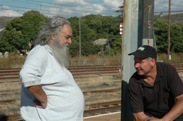 Driver Frik Boshoff looks curiously at what is under this gentlemens T shirt!