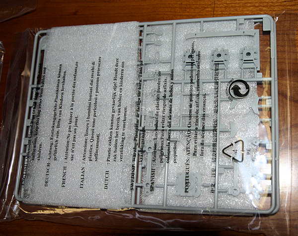 Parts packed with foam