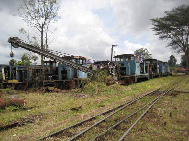 Behind the shops