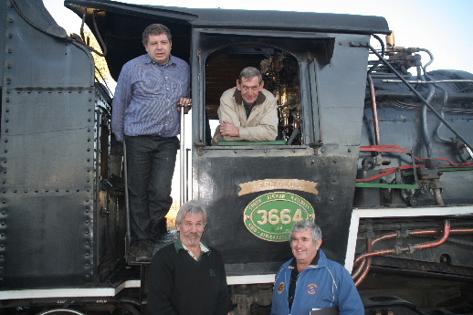 Footplate crew Geert, Willem, Coen and Gabor<br /><br />Photo by Chris Janisch 10/06/07