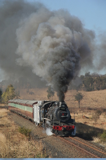 The 24 does a sequence round the koppie curve<br /><br />Photo by Chris Janisch 10/06/07