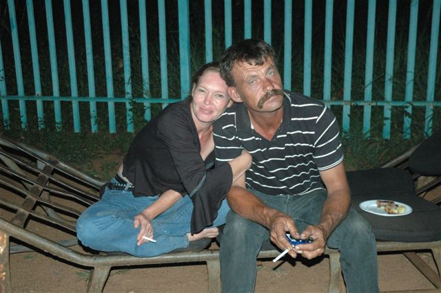 Driver Arno and his wife at Pyramid during the braai.